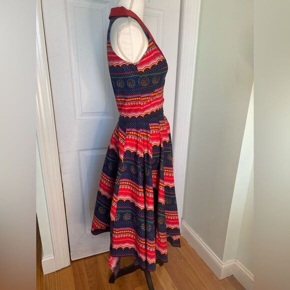 1950/60s Vintage Dress with a Scarf -Style Bottom - Picture 2 of 8